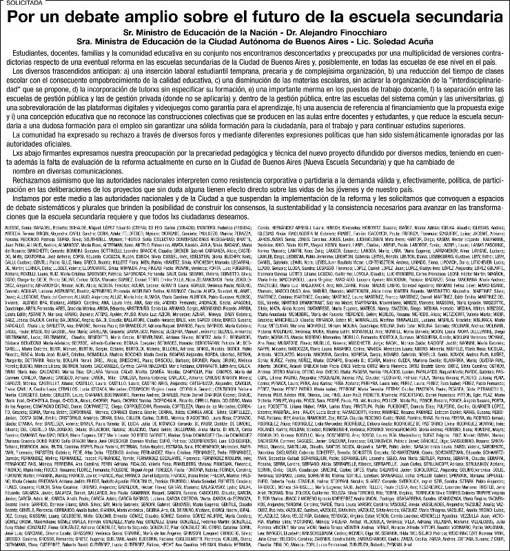 1-solicitada por un debate amplio sobre el futuro de la escuela secundaria web 740x800