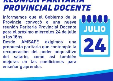 CONVOCATORIA A PARITARIA PROVINCIAL DOCENTE