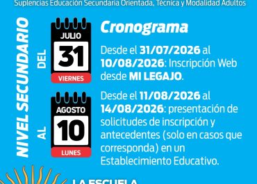 INSCRIPCIÓN SUPLENCIAS NIVEL SECUNDARIO
